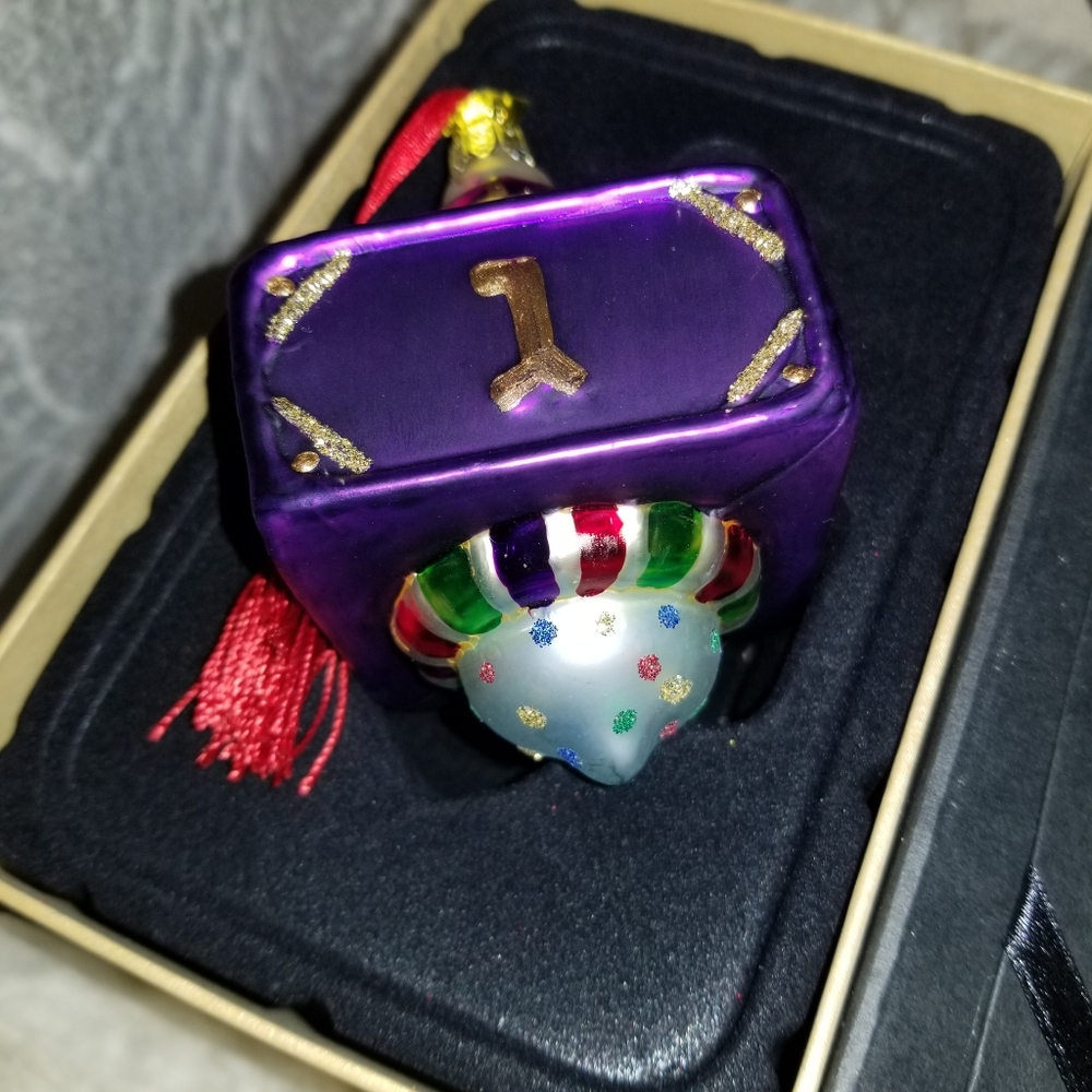 Kurt Adler Noble Gems Jewish Dreidel Ornament - Picture 7 of 10